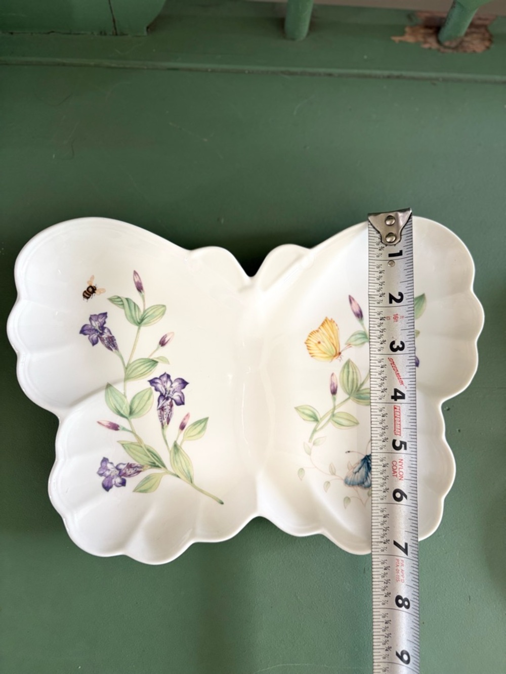 Lenox Butterfly Meadow Hors D’oeuvre Tray Butterfly Shape Porcelain Dish - Picture 8 of 10